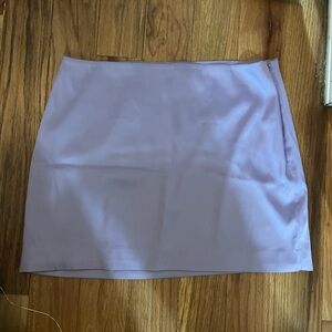 Aritzia Satin Lilac Mini Skirt - Smooth A-Line
